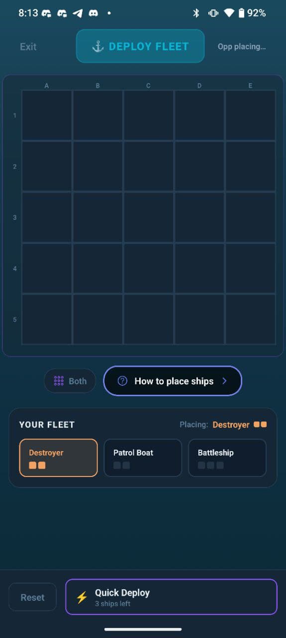 Fleet Placement Screen